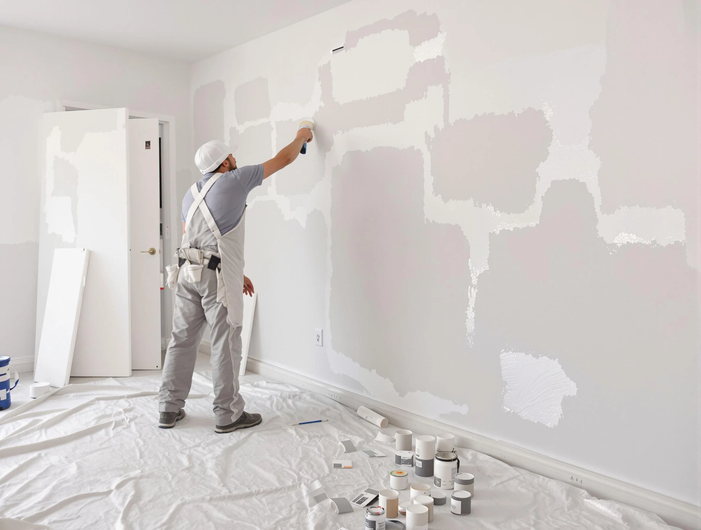 Before and after drywall repair by Queen Creek House Painters in Queen Creek