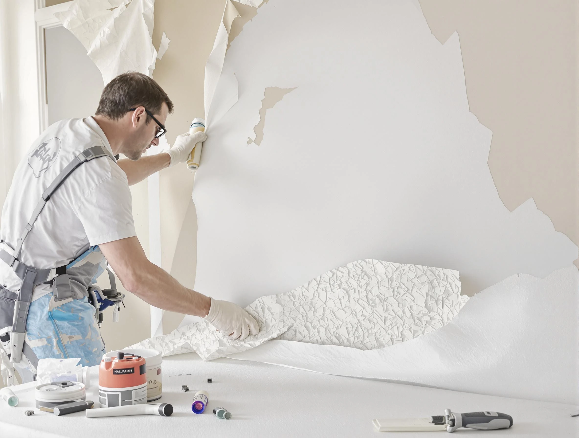 Detailed wallpaper removal and wall prep by Queen Creek House Painters in Queen Creek